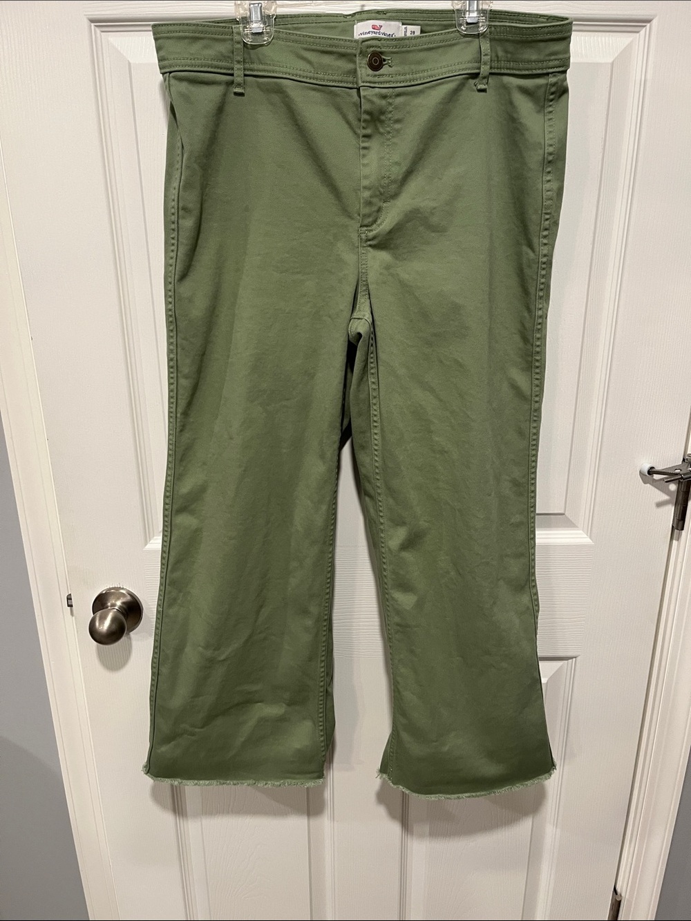 Vineyard Vines Olive Cropped Straight-Leg Pants